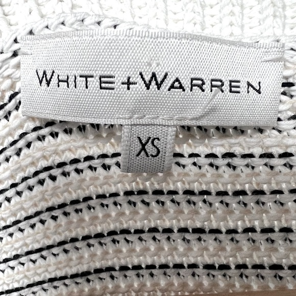 WHITE & WARREN Knit Ribbed Striped Sleeveless Midi Dress Coastal Nautical - Picture 4 of 13